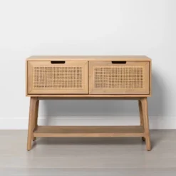Wood & Cane Console Table With Pull-Down Drawers - Hearth & Hand™ With Magnolia 22 Wood & Cane Console Table With Pull-Down Drawers - Hearth & Hand™ With Magnolia -Furniture Sales Store GUEST 035057b8 c534 4483 bcfa bec1b2f8f625