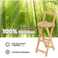Costway Set Of 4 Bamboo Folding Barstools Counter Height Dining Chairs Installation Free 14 Costway Set Of 4 Bamboo Folding Barstools Counter Height Dining Chairs Installation Free -Furniture Sales Store GUEST 06e445d6 dc25 4846 8f81 ef7d506d76ca