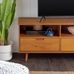 Cara 3 Drawer Mid-Century Modern 3 Drawer TV Stand For TVs Up To 80" - Saracina Home -Furniture Sales Store GUEST 0824ed10 634d 442e 93d1 6435deb8cb30