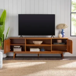 Solid Wood Mid-Century Modern TV Stand For TVs Up To 80" - Saracina Home -Furniture Sales Store GUEST 13d172c2 7522 436c b47e 043357d4492b