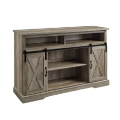 Transitional Sliding Barndoor Highboy TV Stand For TVs Up To 58" - Saracina Home -Furniture Sales Store GUEST 18d26976 2f57 4c04 a287 c8a5544778c9