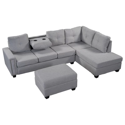 108" Reversible L-Shape Sectional Sofa Couch With Storage Ottoman-ModernLuxe 8 108" Reversible L-Shape Sectional Sofa Couch With Storage Ottoman-ModernLuxe - Image 6