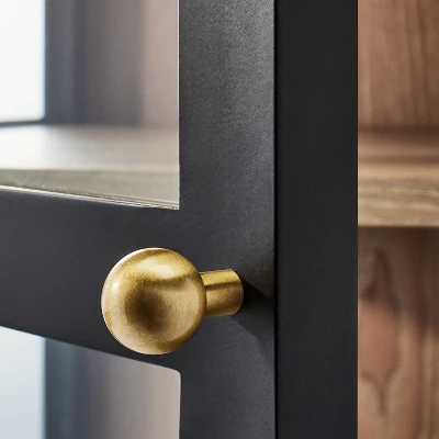 60" Crystal Cove Glass Cabinet Black - Threshold™ Designed With Studio McGee 5 60" Crystal Cove Glass Cabinet Black - Threshold™ Designed With Studio McGee - Image 3