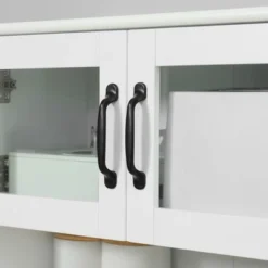 HOMCOM Freestanding Kitchen Pantry, 4-Door Buffet Cabinet With Hutch, Coffee Bar With Adjustable Shelves, 63.5 Inches, White 11 HOMCOM Freestanding Kitchen Pantry, 4-Door Buffet Cabinet With Hutch, Coffee Bar With Adjustable Shelves, 63.5 Inches, White -Furniture Sales Store GUEST 280f6d6f 7549 46dc 9872 58e221f9506c