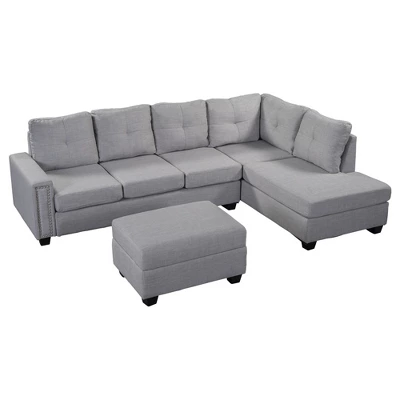 108" Reversible L-Shape Sectional Sofa Couch With Storage Ottoman-ModernLuxe 7 108" Reversible L-Shape Sectional Sofa Couch With Storage Ottoman-ModernLuxe - Image 5