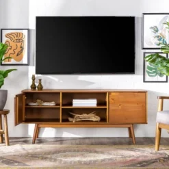 Solid Wood Mid-Century Modern TV Stand For TVs Up To 65" - Saracina Home 26 Solid Wood Mid-Century Modern TV Stand For TVs Up To 65" - Saracina Home -Furniture Sales Store GUEST 334bf308 b086 4c05 9568 1ae4a156a658