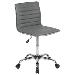 Emma And Oliver Low Back Designer Armless Ribbed Swivel Task Office Chair -Furniture Sales Store GUEST 34b755b6 b6f9 4005 adb2 3a20d34ebc77