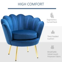 HomCom Elegant Velvet Upholstered Accent Leisure Club Chair With Gold Metal Legs 14 HomCom Elegant Velvet Upholstered Accent Leisure Club Chair With Gold Metal Legs -Furniture Sales Store GUEST 36821f06 031a 4cfd 8ad6 b397a37162c9