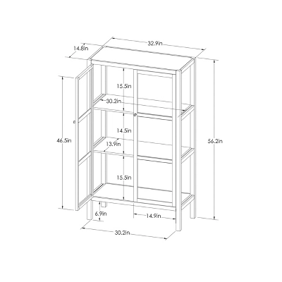 56.2" Hadley Library Cabinet With Glass Shell White - Threshold™ 7 56.2" Hadley Library Cabinet With Glass Shell White - Threshold™ - Image 5