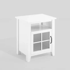 Transitional Classic Windowpane Storage Side Table - Saracina Home -Furniture Sales Store GUEST 4469cf83 cd93 4faf 9e56 10d6ff377ccb