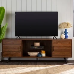 2 Door Mid-Century Modern Wood Storage TV Stand For TVs Up To 80" - Saracina Home 33 2 Door Mid-Century Modern Wood Storage TV Stand For TVs Up To 80" - Saracina Home -Furniture Sales Store GUEST 474e4bb8 d0cb 4809 ba15 d0ecb3aa5ec4