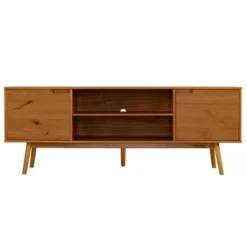 Solid Wood Mid-Century Modern TV Stand For TVs Up To 80" - Saracina Home -Furniture Sales Store GUEST 48805313 cc17 4994 abcd 906cc16aab94