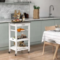 Costway Compact Kitchen Island Cart Rolling Service Trolley With Stainless Steel Top Basket 14 Costway Compact Kitchen Island Cart Rolling Service Trolley With Stainless Steel Top Basket -Furniture Sales Store GUEST 4d833836 1d03 48d0 ab03 949b4fe18001