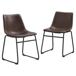 Set Of 2 Laslo Modern Upholstered Faux Leather Dining Chairs - Saracina Home 23 Set Of 2 Laslo Modern Upholstered Faux Leather Dining Chairs - Saracina Home -Furniture Sales Store GUEST 4df149f4 10cd 43f6 ae87 21d2762646ef