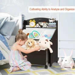 Costway Kids Wooden Toy Storage Unit Organizer W/Rolling Toy Box & Plastic Bins NaturalEspresso 15 Costway Kids Wooden Toy Storage Unit Organizer W/Rolling Toy Box & Plastic Bins NaturalEspresso -Furniture Sales Store GUEST 4fc34305 9481 40cd bed5 35dcd736d6c9