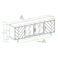 Vik Modern Boho 4 Door Herringbone TV Stand For TVs Up To 80" - Saracina Home -Furniture Sales Store GUEST 52b388c7 9de8 439f b345 685161ddaa8a