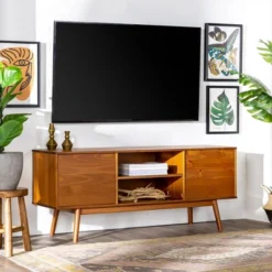 Solid Wood Mid-Century Modern TV Stand For TVs Up To 65" - Saracina Home 29 Solid Wood Mid-Century Modern TV Stand For TVs Up To 65" - Saracina Home -Furniture Sales Store GUEST 55d038af 42a5 438d 8b74 91f0ac9cc7f7