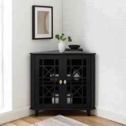 2 Door Corner Accent Cabinet With Fretwork Doors - Saracina Home 18 2 Door Corner Accent Cabinet With Fretwork Doors - Saracina Home -Furniture Sales Store GUEST 56432bd0 d98d 41c7 8ca0 8e740f3e8fc7