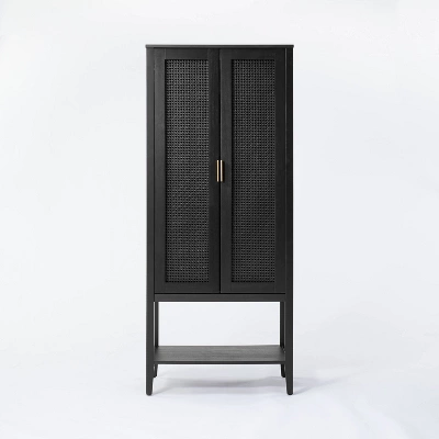 66" East Bluff Woven Cabinet Black - Threshold™ Designed With Studio McGee 4 66" East Bluff Woven Cabinet Black - Threshold™ Designed With Studio McGee - Image 2