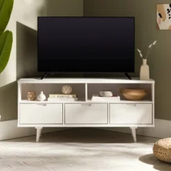 Cara Mid-Century Modern 3 Drawer Corner TV Stand For TVs Up To 58" - Saracina Home 41 Cara Mid-Century Modern 3 Drawer Corner TV Stand For TVs Up To 58" - Saracina Home -Furniture Sales Store GUEST 5a91e93e d508 4e72 9f59 32f14f024c2a
