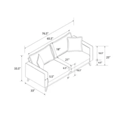 Maryan Pillowback Wood Stretcher Sofa Gray Linen - Room & Joy -Furniture Sales Store GUEST 5c828eec 5214 445f 81b7 f8b507332f9e