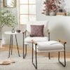 Cushioned Metal & Wood Accent Arm Chair - Cream/Black - Hearth & Hand™ With Magnolia 2 Cushioned Metal & Wood Accent Arm Chair - Cream/Black - Hearth & Hand™ With Magnolia -Furniture Sales Store GUEST 5f0e5097 918e 4add b8ce 8003a991a2a4
