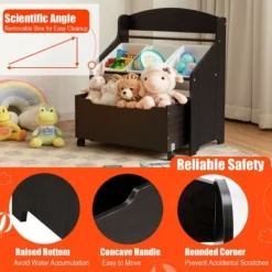 Costway Kids Wooden Toy Storage Unit Organizer W/Rolling Toy Box & Plastic Bins NaturalEspresso 19 Costway Kids Wooden Toy Storage Unit Organizer W/Rolling Toy Box & Plastic Bins NaturalEspresso -Furniture Sales Store GUEST 62595cb7 c377 44b5 a5d7 ab5a5adea5fa