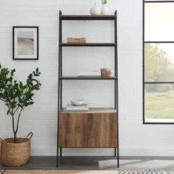 72" Open Shelf And Closed Storage Cabinet Ladder Bookcase - Saracina Home 15 72" Open Shelf And Closed Storage Cabinet Ladder Bookcase - Saracina Home -Furniture Sales Store GUEST 63ba128c 347b 49bc b7d3 5a205f7232df