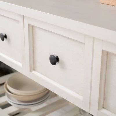 48" Farmhouse Solid Wood 2 Drawer Buffet White - Saracina Home 10 48" Farmhouse Solid Wood 2 Drawer Buffet White - Saracina Home - Image 8