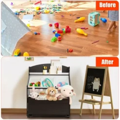 Costway Kids Wooden Toy Storage Unit Organizer W/Rolling Toy Box & Plastic Bins NaturalEspresso 21 Costway Kids Wooden Toy Storage Unit Organizer W/Rolling Toy Box & Plastic Bins NaturalEspresso -Furniture Sales Store GUEST 6649d054 ddae 4200 95c9 643014cf866f