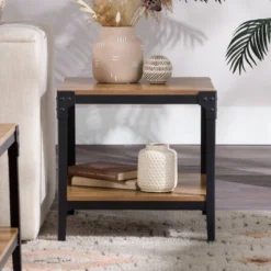 Set Of 2 Benny Urban Industrial Angle Iron Side Tables - Saracina Home -Furniture Sales Store GUEST 6787a235 c482 4325 8c73 2cb21fa3a98b