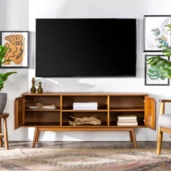 Solid Wood Mid-Century Modern TV Stand For TVs Up To 65" - Saracina Home 27 Solid Wood Mid-Century Modern TV Stand For TVs Up To 65" - Saracina Home -Furniture Sales Store GUEST 686002c1 8c90 4149 bce4 d40fc12f1038