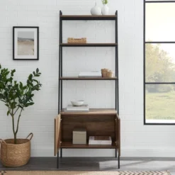72" Open Shelf And Closed Storage Cabinet Ladder Bookcase - Saracina Home 18 72" Open Shelf And Closed Storage Cabinet Ladder Bookcase - Saracina Home -Furniture Sales Store GUEST 6884917e 6feb 464d 9a56 e3dd05df4cc1