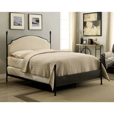 Geraldine Upholstered Headboard Poster Panel Bed Powder Coated Gun Metal - HOMES: Inside + Out 3 Geraldine Upholstered Headboard Poster Panel Bed Powder Coated Gun Metal - HOMES: Inside + Out