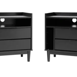 2pk Mid-Century Modern Solid Wood 2 Drawer Storage Nightstands - Saracina Home 18 2pk Mid-Century Modern Solid Wood 2 Drawer Storage Nightstands - Saracina Home -Furniture Sales Store GUEST 68ea8919 fae8 48c6 aef2 14de0162909c