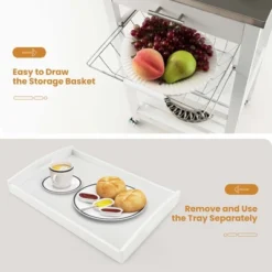 Costway Compact Kitchen Island Cart Rolling Service Trolley With Stainless Steel Top Basket 18 Costway Compact Kitchen Island Cart Rolling Service Trolley With Stainless Steel Top Basket -Furniture Sales Store GUEST 6d12b3d7 0480 4e1e bf51 084fc2612c3c