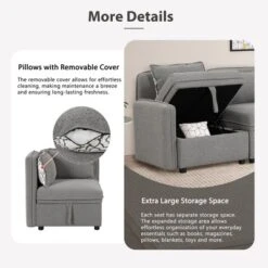 122.8" Minimalist Convertible Modular Sofa, Upholstered Sectional Sofa Couch With 5 Pillows-ModernLuxe 20 122.8" Minimalist Convertible Modular Sofa, Upholstered Sectional Sofa Couch With 5 Pillows-ModernLuxe -Furniture Sales Store GUEST 758104f0 2824 4484 a592 7670bd523c90