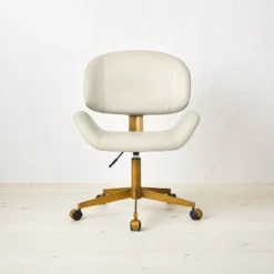 Mahonia Faux Leather Office Chair Cream/Aged Brass - Opalhouse™ Designed With Jungalow™ 9 Mahonia Faux Leather Office Chair Cream/Aged Brass - Opalhouse™ Designed With Jungalow™ -Furniture Sales Store GUEST 7640e014 ee0c 4fb4 9e4c 762fed3e8351