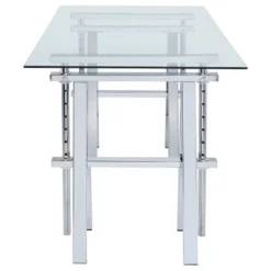 Statham Glass Top Adjustable Sawhorse Standing Desk Chrome - Coaster 12 Statham Glass Top Adjustable Sawhorse Standing Desk Chrome - Coaster -Furniture Sales Store GUEST 77bd7e9e cdb6 4b2c 9af8 29c17131f354
