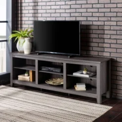 Transitional 6 Cubby Wood Open Storage Wood TV Stand For TVs Up To 80"- Saracina Home 22 Transitional 6 Cubby Wood Open Storage Wood TV Stand For TVs Up To 80"- Saracina Home -Furniture Sales Store GUEST 79e53a3c 9e15 40b4 ae14 2a20944d3dac