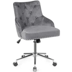 Tangkula Velvet Desk Chair Upholstered 360°Swivel Height Adjustable Rolling Office Chair For Office Bedroom Living Room 20 Tangkula Velvet Desk Chair Upholstered 360°Swivel Height Adjustable Rolling Office Chair For Office Bedroom Living Room -Furniture Sales Store GUEST 7e9629cf d986 48e5 8dd8 8904994c4108