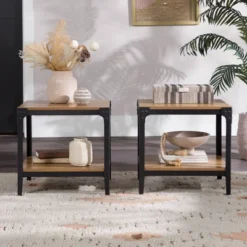 Set Of 2 Benny Urban Industrial Angle Iron Side Tables - Saracina Home -Furniture Sales Store GUEST 805a5e76 b2c9 47bf ac9c 7696f3043384