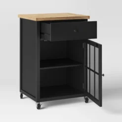 Windham Wood Top Kitchen Cart - Black - Threshold™ -Furniture Sales Store GUEST 878385af 56a7 49da a35d 94bbf58b7190