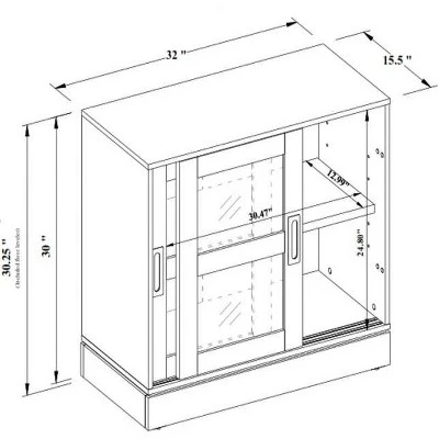 32" Promontory Sliding Glass 2 Door Cabinet - Threshold™ Designed With Studio McGee 9 32" Promontory Sliding Glass 2 Door Cabinet - Threshold™ Designed With Studio McGee - Image 7