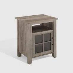 Transitional Classic Windowpane Storage Side Table - Saracina Home -Furniture Sales Store GUEST 88952578 f4c2 4317 9491 b95e5eff9454