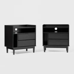 2pk Mid-Century Modern Solid Wood 2 Drawer Storage Nightstands - Saracina Home 25 2pk Mid-Century Modern Solid Wood 2 Drawer Storage Nightstands - Saracina Home -Furniture Sales Store GUEST 90b51515 663a 4264 a749 f3758d2e0dcf