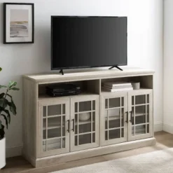 Transitional 4 Door Windowpane TV Stand For TVs Up To 65" - Saracina Home 21 Transitional 4 Door Windowpane TV Stand For TVs Up To 65" - Saracina Home -Furniture Sales Store GUEST 922355df 3e43 4d02 9ffe f43070bc89be