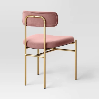 Orion Luxe Dining Chair With Brass Legs Blush Velvet - Threshold™ 5 Orion Luxe Dining Chair With Brass Legs Blush Velvet - Threshold™ - Image 3