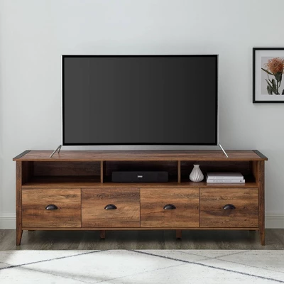 4 Drawer Farmhouse TV Stand For TVs Up To 80" - Saracina Home 11 4 Drawer Farmhouse TV Stand For TVs Up To 80" - Saracina Home - Image 9
