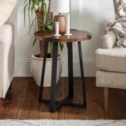 Wrightson Urban Industrial Faux Wrap Leg Round Side Table - Saracina Home 17 Wrightson Urban Industrial Faux Wrap Leg Round Side Table - Saracina Home -Furniture Sales Store GUEST a1776d41 205b 40e5 9e7e fbd37a7831f8